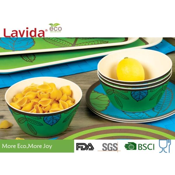 Home Biodegradable Bamboo Fiber Bowls , Heat - Resistance Bamboo Mixing Bowl Set