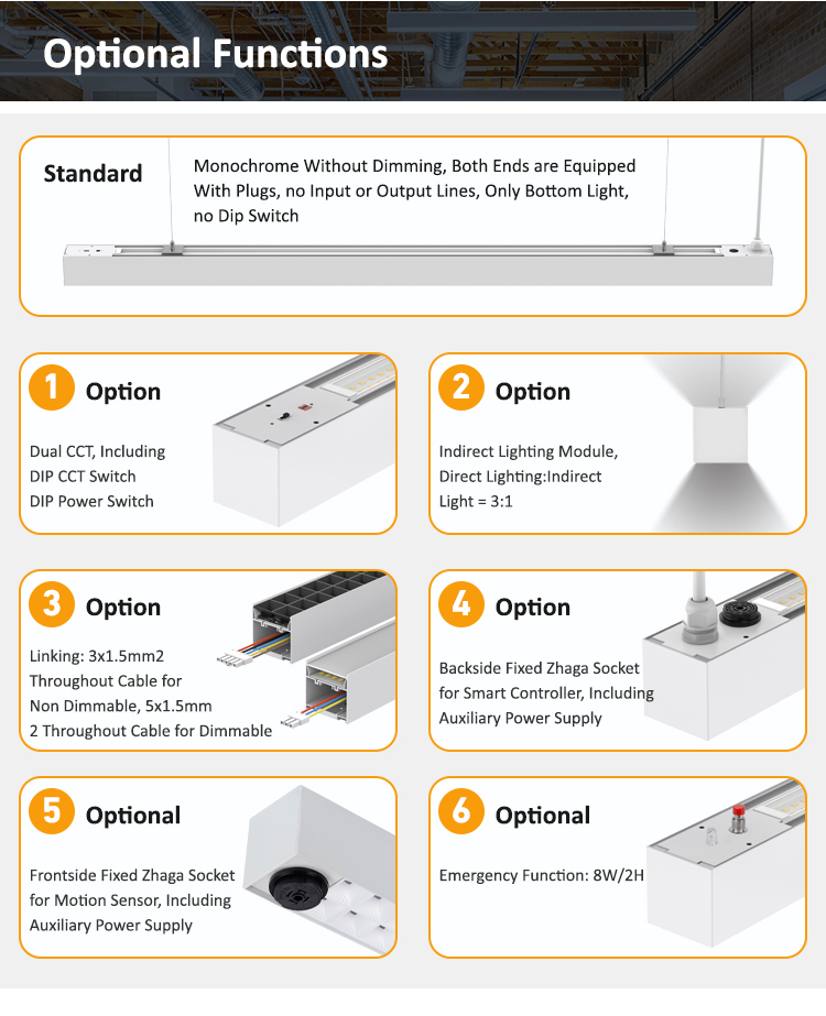 UGR<19 LED Linear Light with 50000 Hours Lifespan and Wireless Control for Commercial Spaces