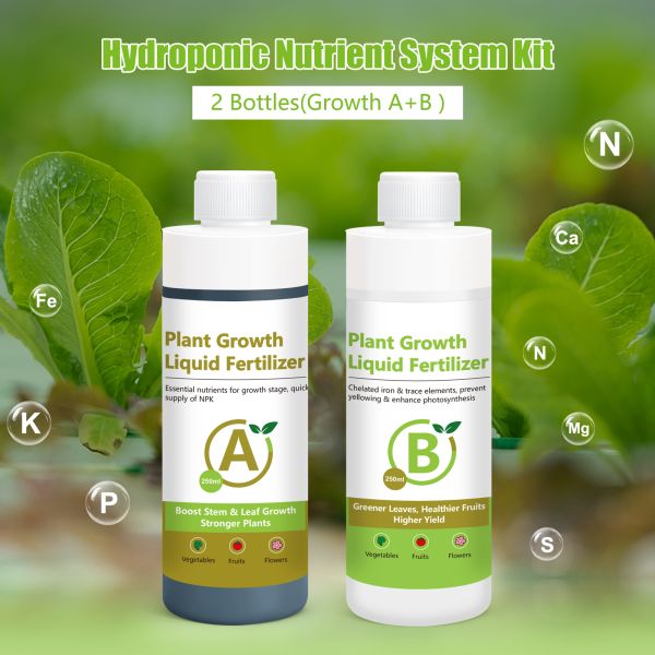 250ml High Accuracy Liquid Fertilizer and Hydroponic Nutrient Kit for Vegetative Growth Stage