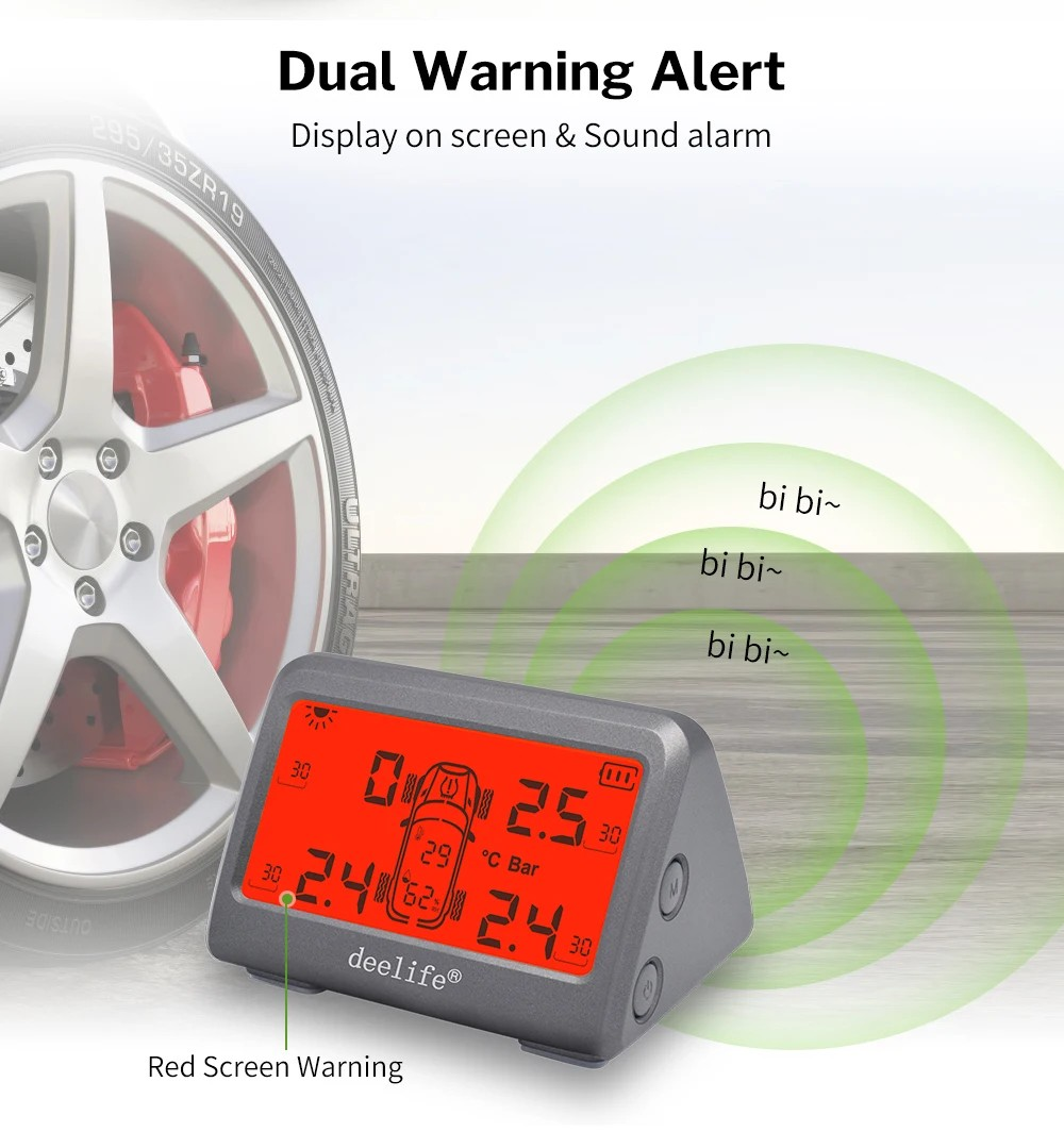 MY66T Car TPMS Humidity Monitoring Tire Pressure 433MHz External Sensor