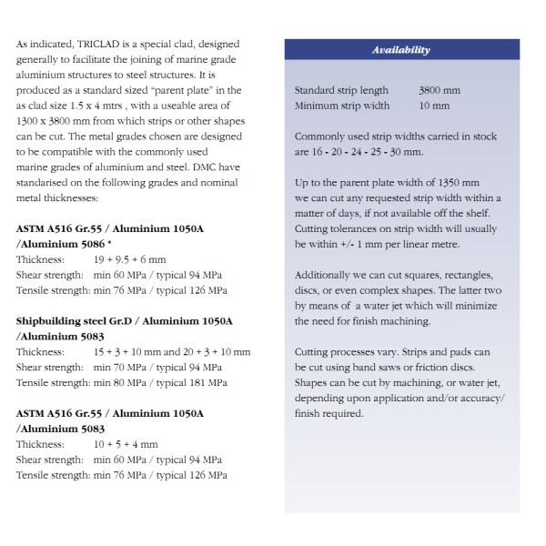 Aluminium Steel Marine Transition Joint Astm A 516 Gr.55 / Aluminium 1050a