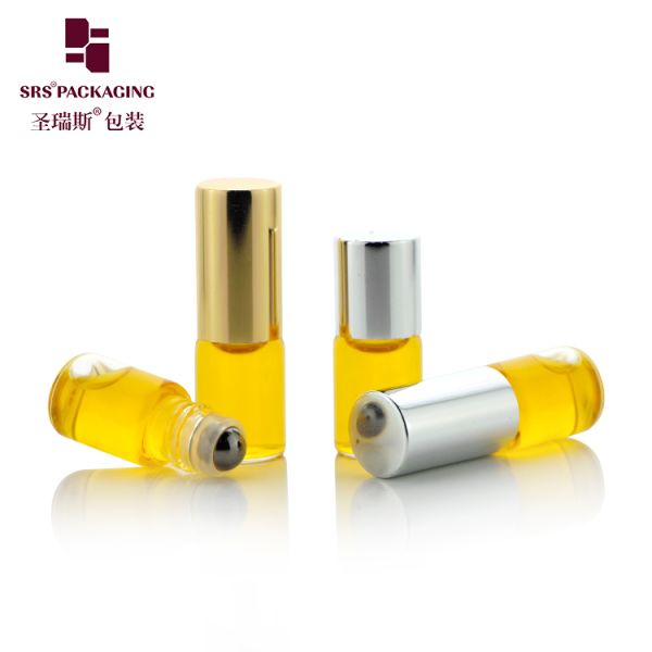 1ml 2ml 3ml Empty Transparent Roller Bottle Screw Mouth Essential Oil Bottle Small Glass Bottle With Metal Cap