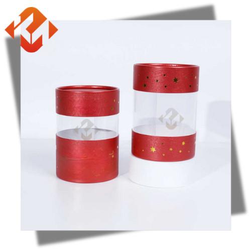 Customized Paper Tube Packaging Cylindrical Packaging Box Clothing Scarf With Window
