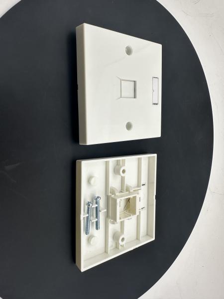 ANSHI British Style Flat 1 Port 2 Port Network Cable Faceplate RJ45 Frame 86*86MM