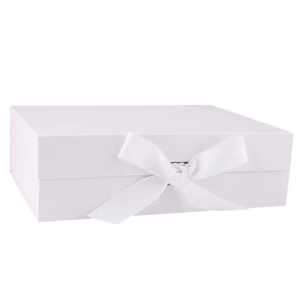 Elegant Customized Paper Packaging Boxes with Variable Color Ribbon and Magnetic Seal