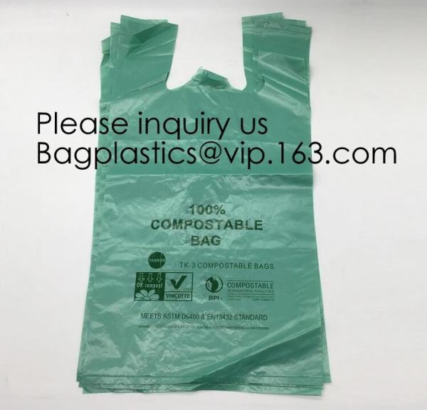 Biodegradable Reusable Plastic T-Shirt Bag Eco Friendly Compostable Grocery Shopping Thank You Recyclable Trash Basket