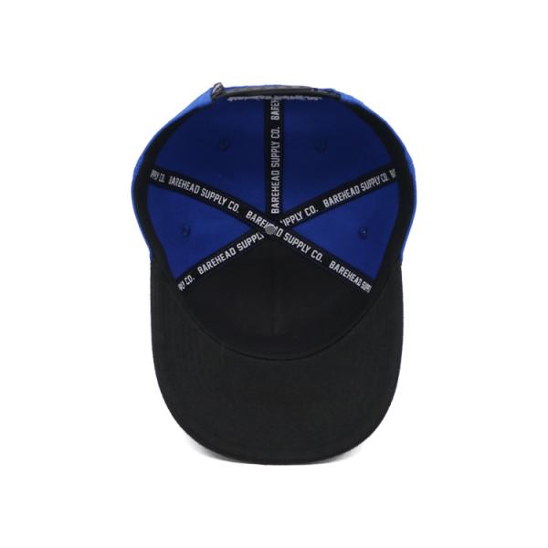 3D a brodé la boucle en plastique simple bleue de casquette de baseball de panneau de la lettre 5