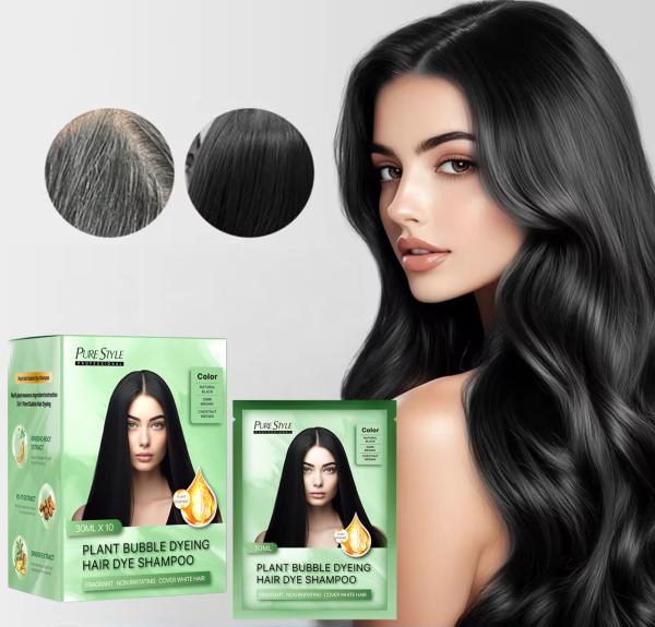 Purestyle  OEM Hair Dye Shampoo Raw Material Plant Hair Dye  Gray Coverage Permanent Hair Color Shampoo