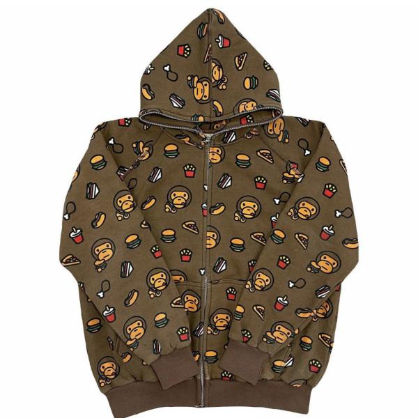 Colorful Custom Face Men'S Full Zip Up Hoodie Cotton French Terry Blanks All Over Print Unlined