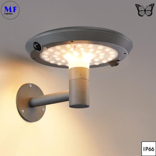 Luz solar de jardim LED exterior IP66 resistente à água Pilar solar de parede de jardim Luz de rua Iluminação rodoviária com sensor