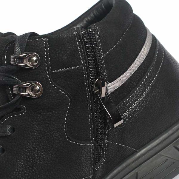 Pigskin Lining Black Men'S Casual Waterproof Boots