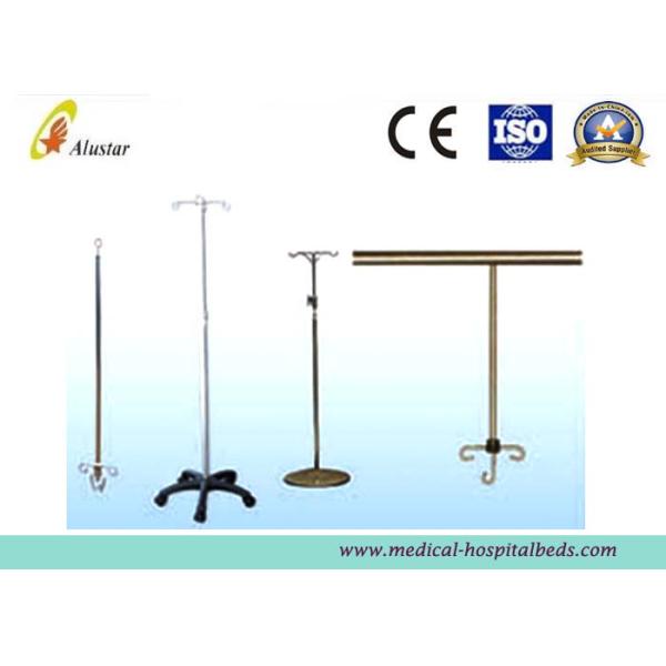 Hospital Bed Accessories Adjustable Hight Stainless Steel I.V. Stand With Plastic Base (ALS-A011)
