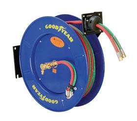 Goodyear Dual Hose Compressed Welding Hose Reel Heavy-Duty Steel Construction