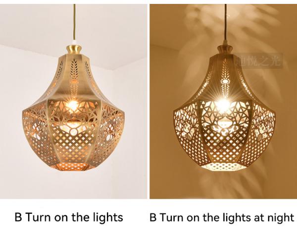 Gold Single Head Modern Copper Pendant Light Copper Glass Pendant Light With LED Light Source