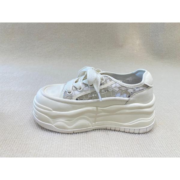 Women lace breathable espadrilles walking shoes with high top