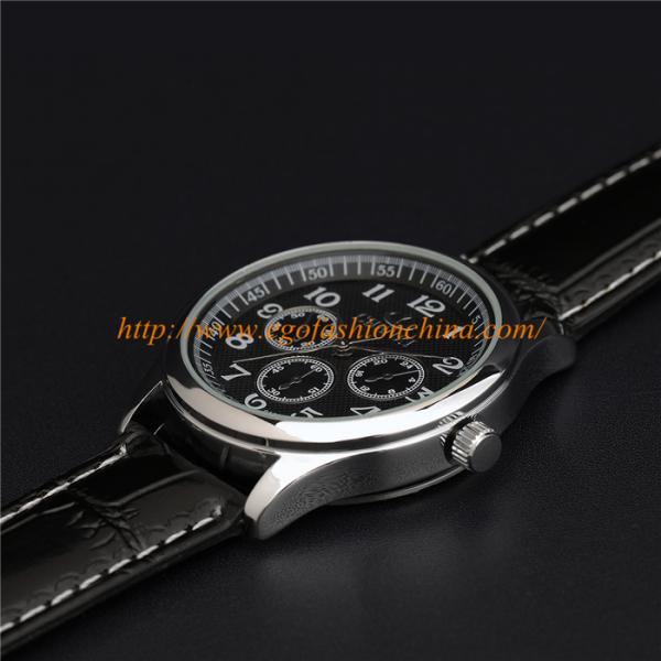 010B Fashion Jewelry Wholesale Stainless Steel Watches Leather Band Quartz Analog Watches