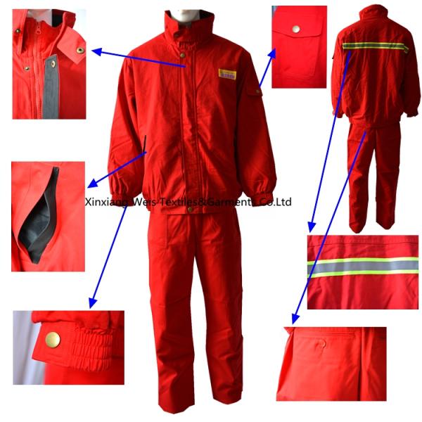Red Cotton Twill Anti Static 320gsm Flame Resistant Suit
