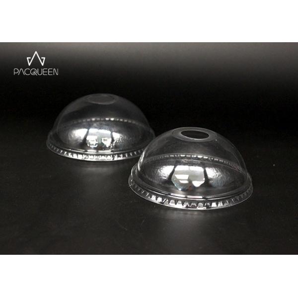 Cold Drinks Clear Plastic Dome Lids , Cup Dome Lid Leakage Proof