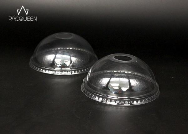 Cold Drinks Clear Plastic Dome Lids , Cup Dome Lid Leakage Proof