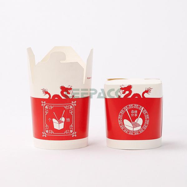 customized 8oz 16oz 26oz 32oz disposable pasta box PE coated taka away paper food container for noodles french fries
