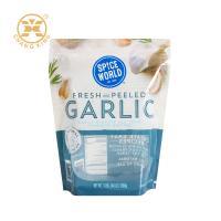 Bolsas de embalaje personalizadas para verduras frescas PET/CPP, bolsas de plástico Bopp para ajo con ventana transparente