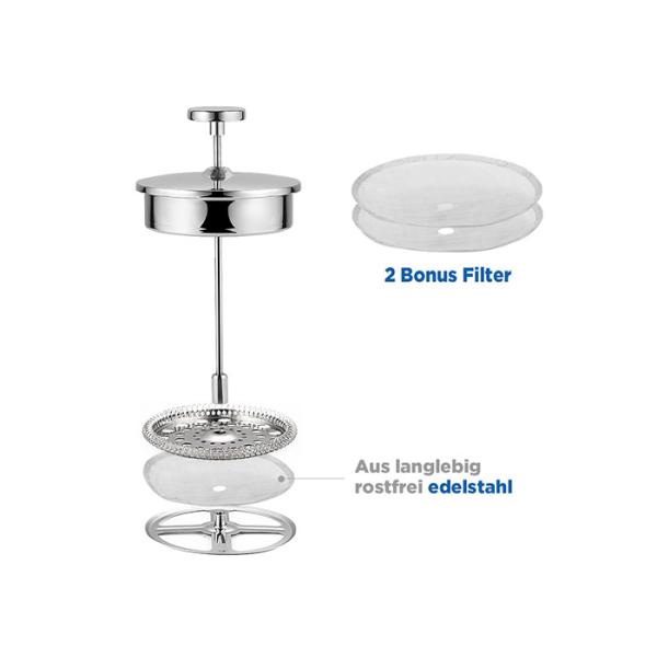 1500 Ml/ 1.5 Liter Double Wall French Coffee Press 0.8mm Thickness