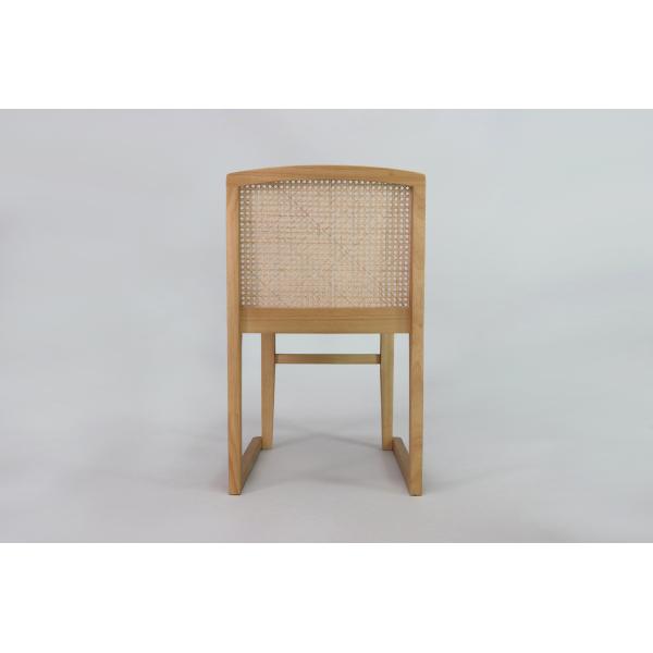 Solid Wood Dining Chairs U Stackable Rattan Backrest Furniture for Hotel Restaurant NO Folded Furniture Finish Nitrolacquer