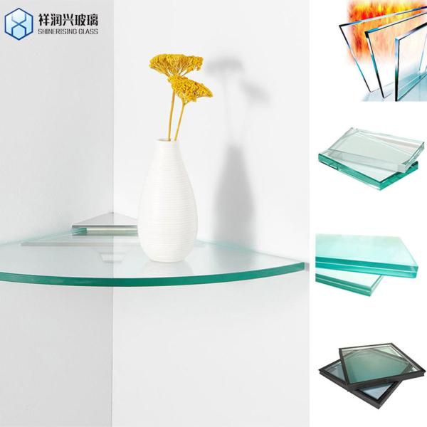 Flat Tempered Glass for Railing Partition Canopy Curtain Wall Double Low Iron Laminated