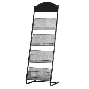 Powder Coated Metal Wire Display Racks Steel Brochure Display Stand Literature