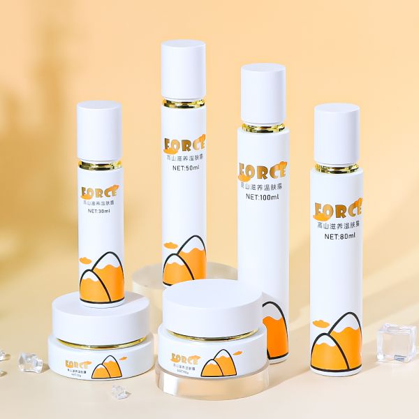 White Glass Cosmetic Bottle Set Wholesale | Luxury Skincare Packaging