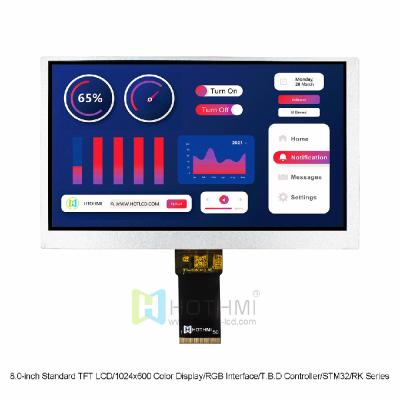 8.0 inch 1024x600 TFT LCD Display with RGB Interface