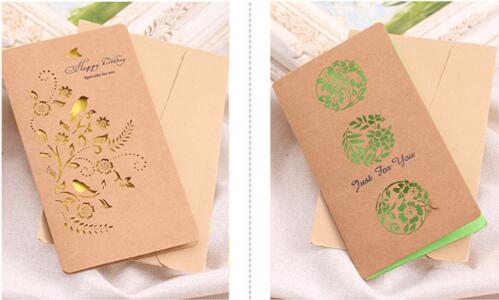 ODM Personalised Printed Cards Thank You Hollow Out Paper