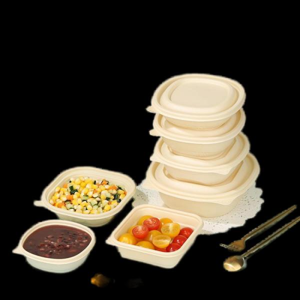 Biodegradable Corn Starch Food Container Restaurant To Go Boxes 450ML