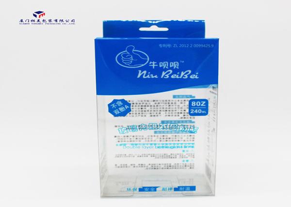 0.3mm Thickness PET Plastic Retail Packaging Boxes Offset Printing Hang Strip On Top