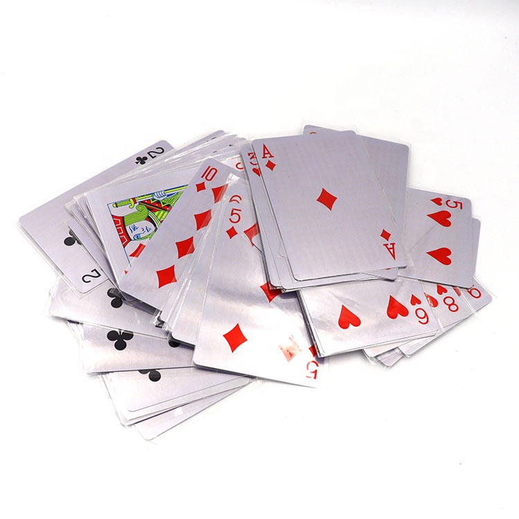 Customized LOGO Durable Metal Playing Cards with Color Printing for Promotional Gifts