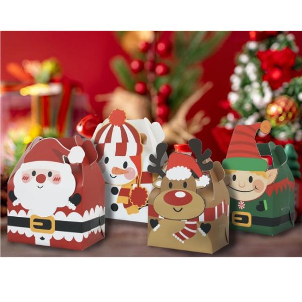 Silk Screen Printing Christmas Single Muffin Packaging Boxes 22g