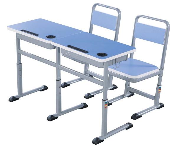 Double Primary School Student Desk And Chair Set 1.2 MM Steel Electrostatic Spraying
