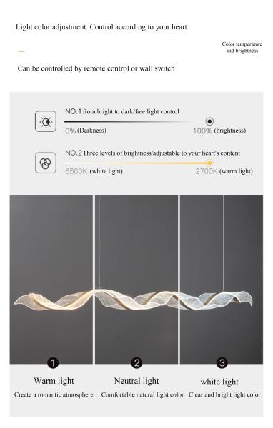 Add Large Nordic Modern Luxury Long Strip Waveform Acrylic Lamp Bar Hotel Home Decoration Chandelier Hanging Lamp