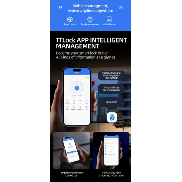 YAGU Hot Selling Supplier Deadbolt Door Lock Ttlock Tuya Smart Locks for Front Door Wi-Fi Keyless Smart Digital Door Lock