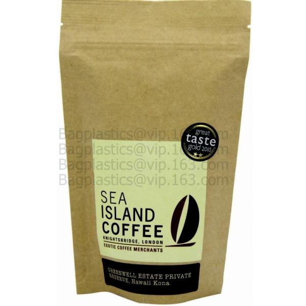 Стойте вверх бумажный мешок крафт, сумка качества еды упаковывая, бумажный мешок /kraft сумки кофе бумаги кфрафт закуски 16оз с окном/стойкой