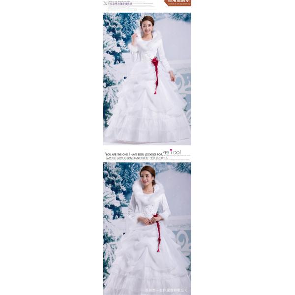 Tiger winter wedding winter 2015 new winter models thick fur collar long-sleeved cotton wh