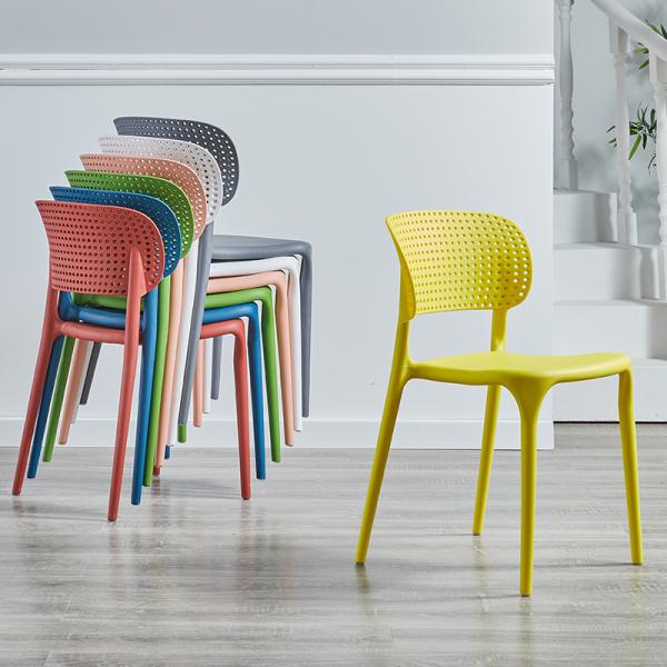 Lawn Stackable Plastic Garden Chairs And Table Colorful Moon Seat Dining Stool