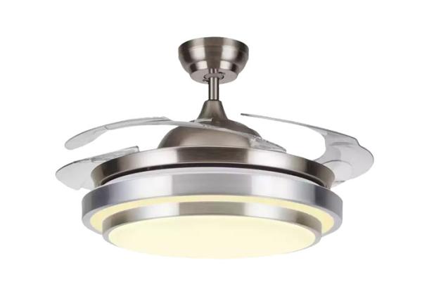 Acrylic Shape Invisible Remote Control Ceiling Fan Light With ABS Blade 50Hz