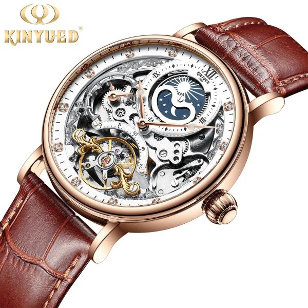 Auto Date  Leather Wrist Watch Hardness Mineral Glass 30M Daily Waterproof