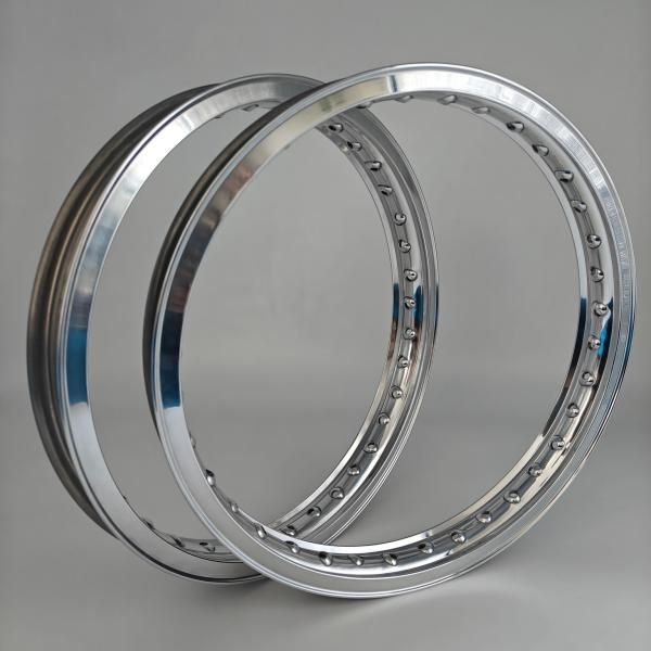 H 1.85-19 36HOLES 40HOLES Akront Style Valanced Alloy Motorcycle Rims Polished Colour