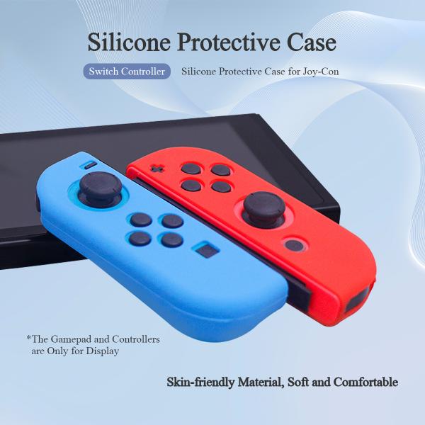 Multi Mixed Colors 1 Pair Colorful Silicone Protective Case For Nintendo Switch Oled Joycon Controller