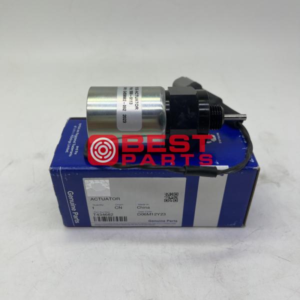 OEM Diesel Engine Throttle Flameout Solenoid Valve T434682 For Excavator Parts