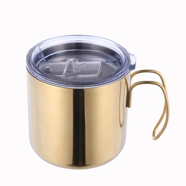 Beautful  Gold Stainless Steel Travel Mug With Lid  Customized Logo