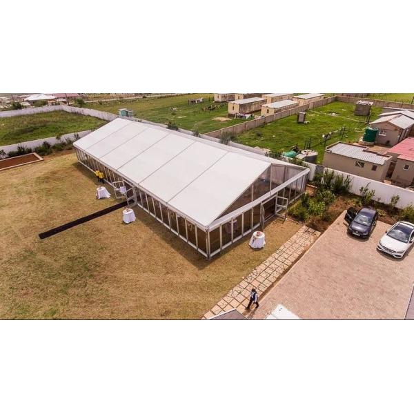 White Large Outdoor Transparent Wedding Tent Sandwich Hard Walls Aluminum 6061