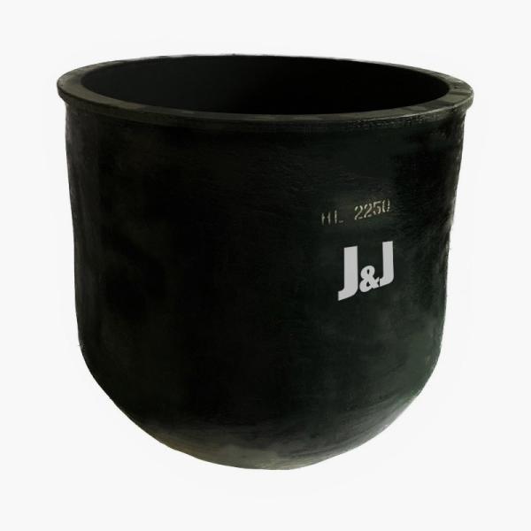 Circular Silicon Carbide Graphite Crucible For Metal Melting Corrosion Resistant